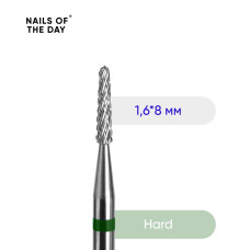 NAILSOFTHEDAY frez karbidowy zielony do opracowania tunelu 1.6x8 mm